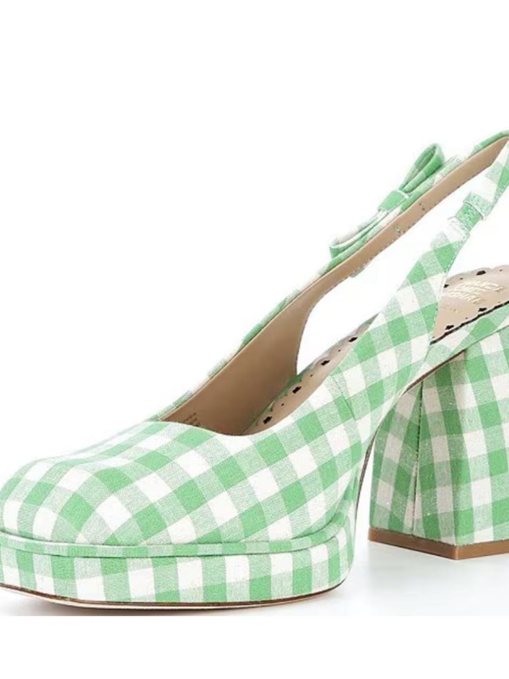 Antonio Melani x Amanda Jones Vaughan Penny Gingham Platform Block Heel Slingbac